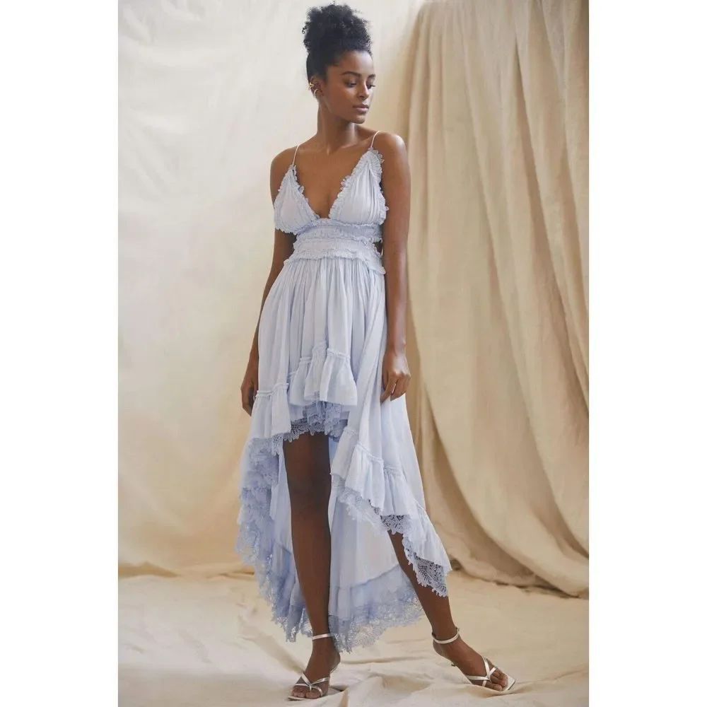 Anthropologie Magali Pascal Deep-V High-Low Dress $695